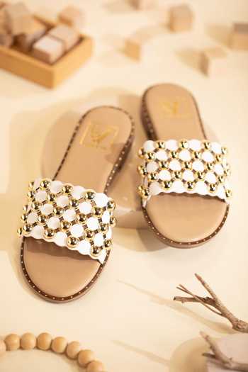 Buy_House of Vian_White Juno Cutwork Flats _at_Aza_Fashions