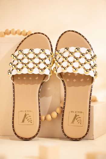 Shop_House of Vian_White Juno Cutwork Flats _at_Aza_Fashions