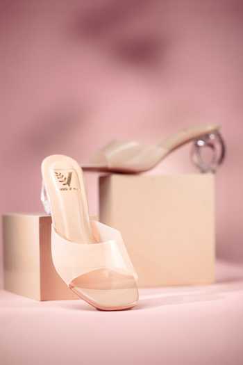 House of Vian_Pink Sylvie Transparent Heels _Online_at_Aza_Fashions