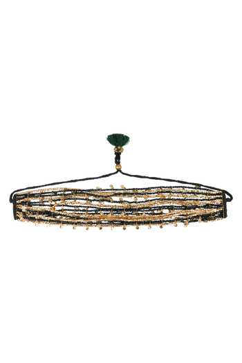 House Of Tuhina_Black Gamini Layered Choker Necklace _Online_at_Aza_Fashions