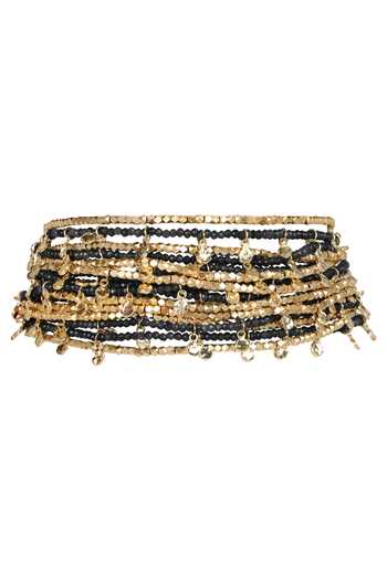 Shop_House Of Tuhina_Black Gamini Layered Choker Necklace _at_Aza_Fashions