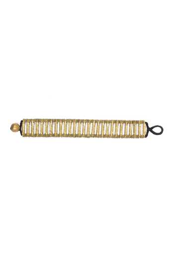Shop_House Of Tuhina_Gold Plated Nalini Embellished Bracelet _at_Aza_Fashions