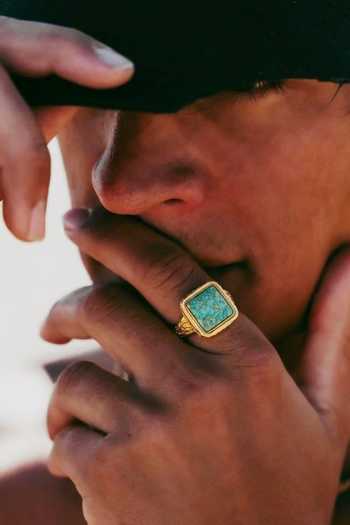Buy_Arvino_ Turquoise Mosaic Ring _Online_at_Aza_Fashions