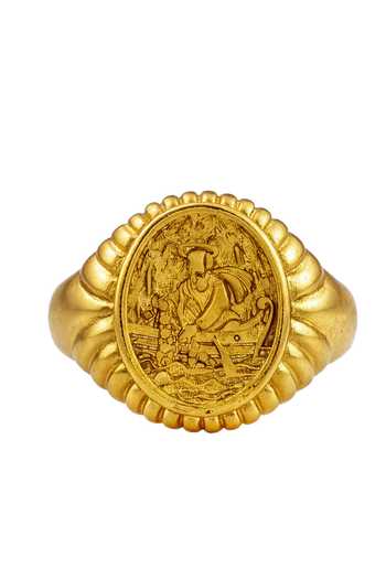 Arvino_Gold Vintage Engraved Ring _Online_at_Aza_Fashions