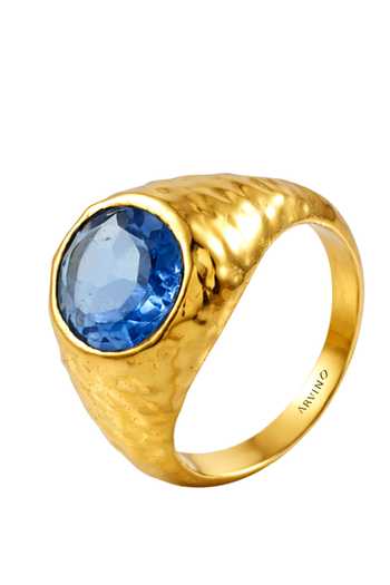 Shop_Arvino_Blue Stone Dome Ring _at_Aza_Fashions
