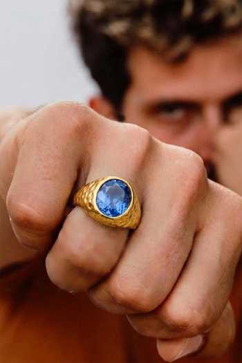 Buy_Arvino_Blue Stone Dome Ring _at_Aza_Fashions