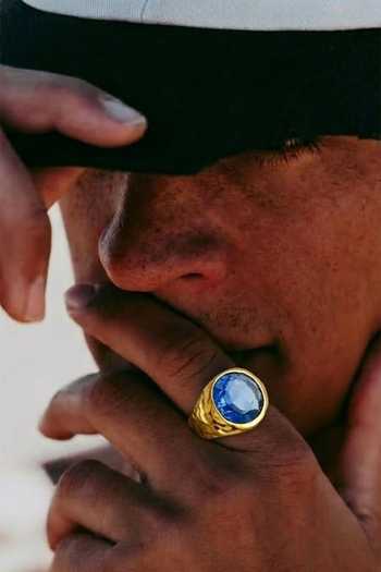 Buy_Arvino_Blue Stone Dome Ring _Online_at_Aza_Fashions