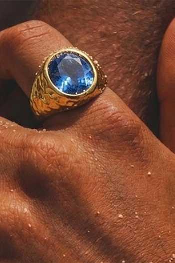 Arvino_Blue Stone Dome Ring _at_Aza_Fashions
