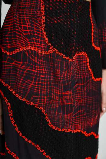Shop_The Dramebaaz CO_Black Silk Emberlines Lace Skirt _Online_at_Aza_Fashions