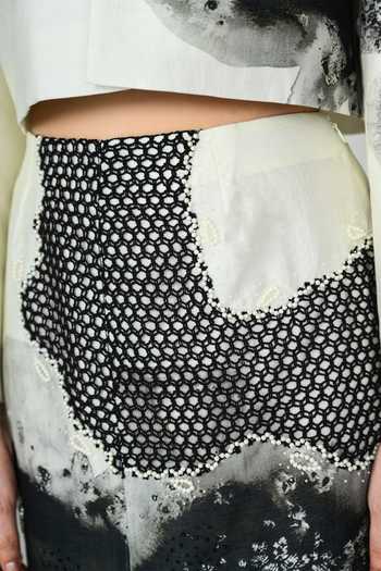 Shop_The Dramebaaz CO_White Silk Frost Grid Skirt _Online_at_Aza_Fashions