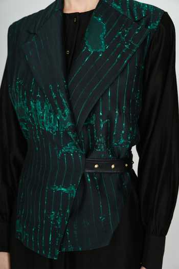 Buy_The Dramebaaz CO_Green Silk Matrix False Cowl Dress 