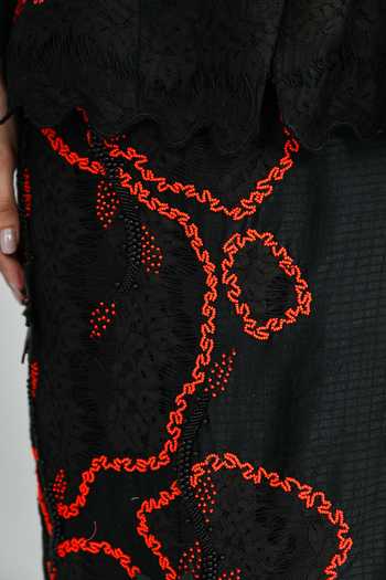Buy_The Dramebaaz CO_Black Silk Phantom Bead Work Skirt _Online_at_Aza_Fashions
