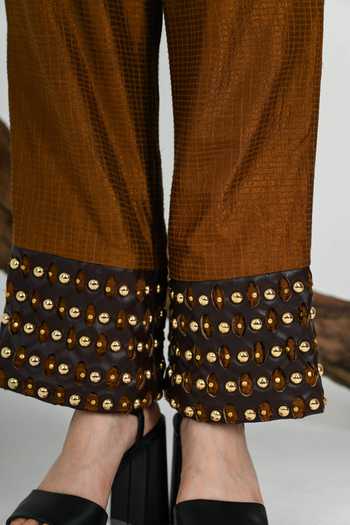 Buy_The Dramebaaz CO_Brown Silk Espresso Handloom Waistcoat Set _Online_at_Aza_Fashions