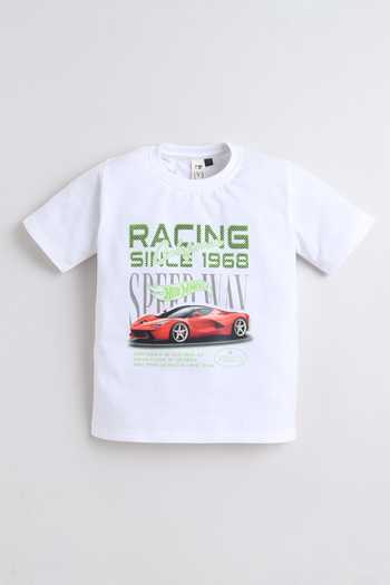 Shop_Mini Stitch_Green Cotton, Knit Printed T Shirt And Jacket Set _Online_at_Aza_Fashions