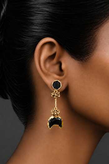 Buy_House Of Tuhina_Gold Plated Indrani Embellished Dangling Earrings _at_Aza_Fashions
