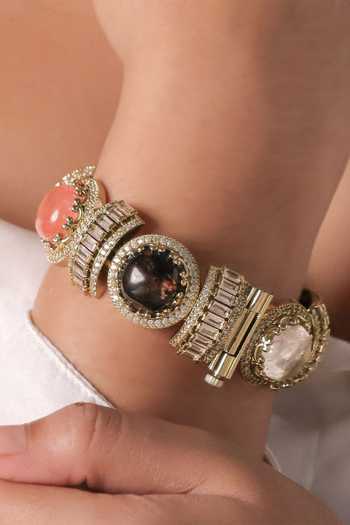 MRJEWELS_Multi Color Sabya Stone Embellished Kada _Online_at_Aza_Fashions