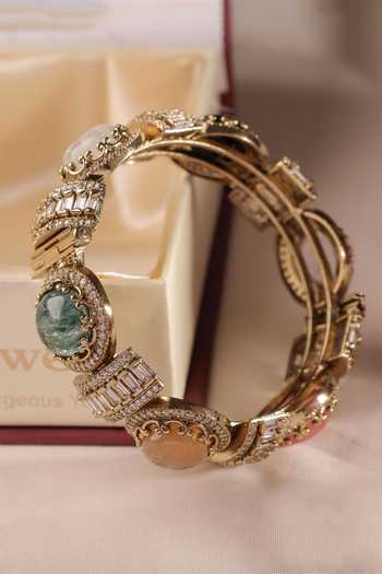 Shop_MRJEWELS_Multi Color Sabya Stone Embellished Kada _at_Aza_Fashions