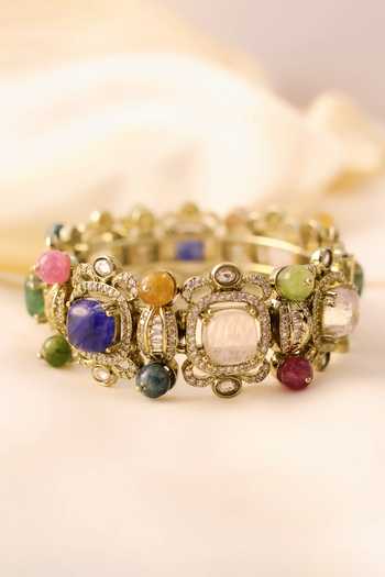 MRJEWELS_Multi Color Stone Embellished Bangle - Single Pc _Online_at_Aza_Fashions
