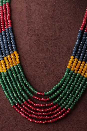 Shop_MRJEWELS_Multi Color Multicolor Layered Collar Necklace _at_Aza_Fashions