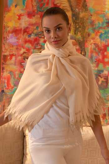 Buy_Mauli Cashmere_Beige Leafy Sparkle Embroidered Stole _at_Aza_Fashions