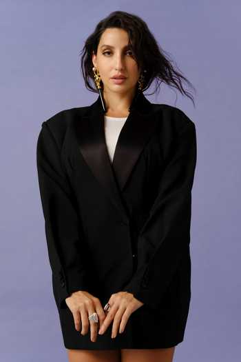 Radhika Agrawal Jewels_Black Noir Sonata Embellished Earrings _Online_at_Aza_Fashions