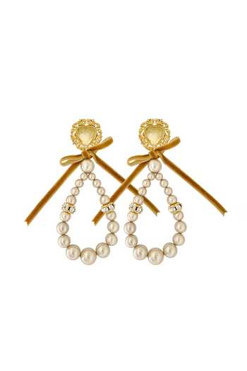 Buy_Radhika Agrawal Jewels_Gold Plated Amour Eclat Embellished Earrings _at_Aza_Fashions