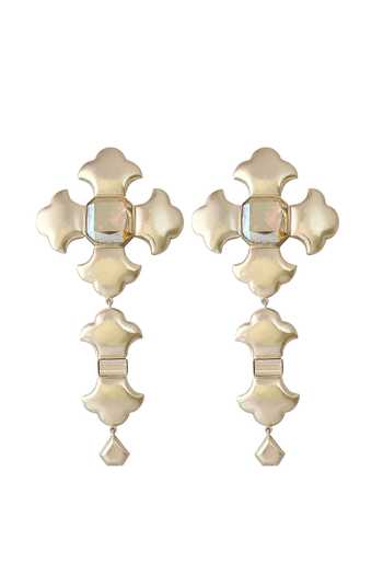Shop_Radhika Agrawal Jewels_Silver Plated Lustre Crest Danglers _at_Aza_Fashions