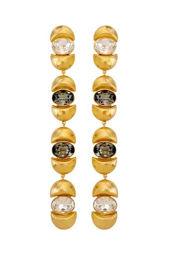 Buy_Radhika Agrawal Jewels_Gold Plated Tuhina Crystal Embellished Dangler Earrings _at_Aza_Fashions