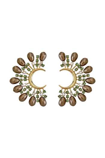 Buy_Radhika Agrawal Jewels_Gold Plated Emma Moon Shaped Stud Earrings _at_Aza_Fashions