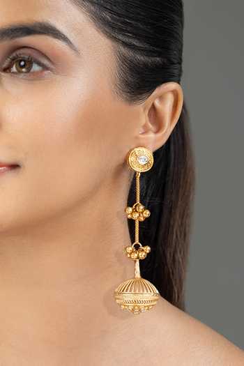 Buy_Joules by Radhika_Gold Plated Tivya Long Tassel Earrings _Online_at_Aza_Fashions