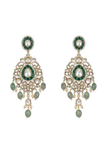 Shop_Joules by Radhika_Green Aaisha Embellished Earrings _at_Aza_Fashions