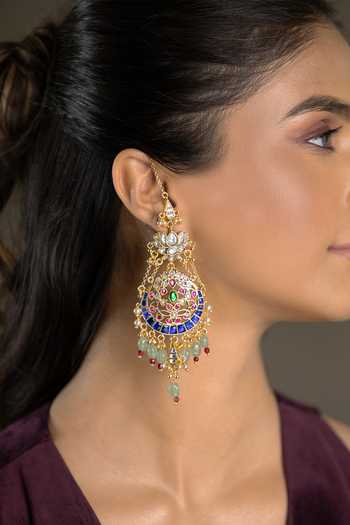 Buy_Joules by Radhika_Multi Color Lalita Embellished Earrings _at_Aza_Fashions