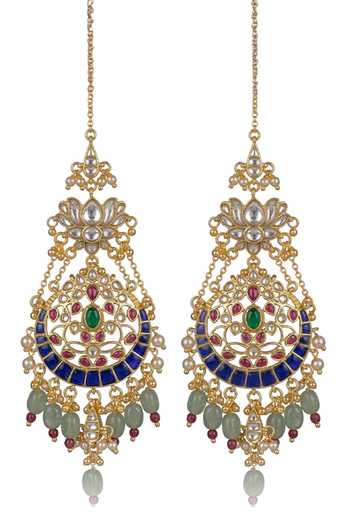 Shop_Joules by Radhika_Multi Color Lalita Embellished Earrings _at_Aza_Fashions