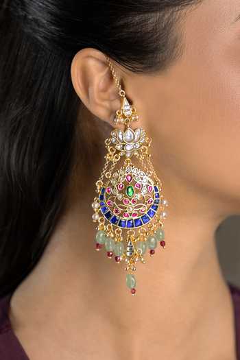 Joules by Radhika_Multi Color Lalita Embellished Earrings _Online_at_Aza_Fashions
