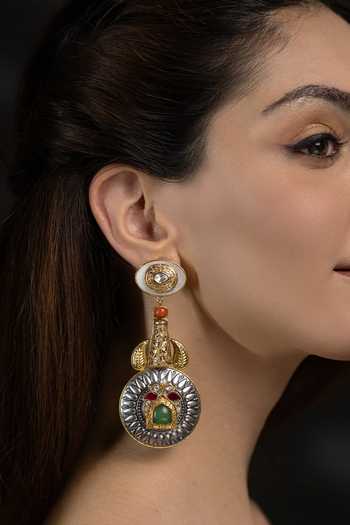 Buy_Joules by Radhika_Multi Color Vedika Embellished Earrings _at_Aza_Fashions