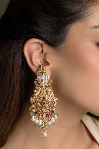 Buy_Joules by Radhika_Multi Color Harini Embellished Earrings _at_Aza_Fashions
