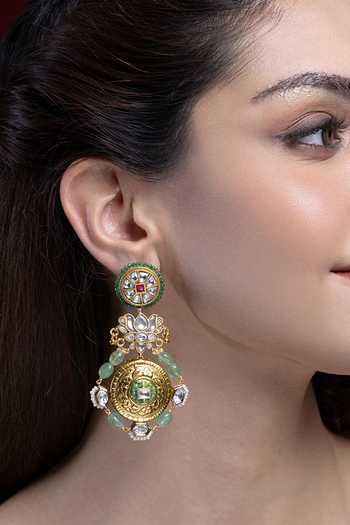 Buy_Joules by Radhika_Gold Plated Aadya Embellished Earrings _at_Aza_Fashions