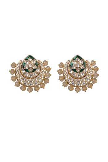 Shop_Joules by Radhika_Gold Plated Oceanna Stone Embellished Earrings _at_Aza_Fashions