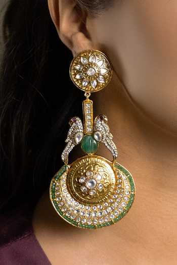 Joules by Radhika_Gold Plated Bhavya Embellished Bird Earrings _Online_at_Aza_Fashions