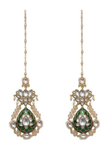 Shop_Joules by Radhika_Gold Plated Yashvi Embellished Earrings _at_Aza_Fashions
