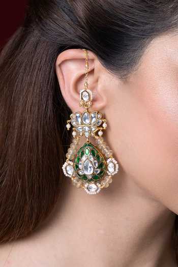 Joules by Radhika_Gold Plated Yashvi Embellished Earrings _Online_at_Aza_Fashions
