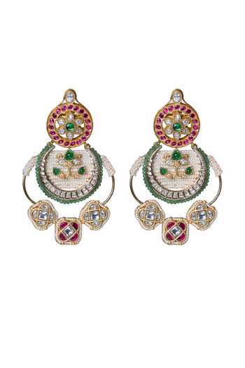 Shop_Joules by Radhika_Gold Plated Ishani Embellished Earrings _at_Aza_Fashions