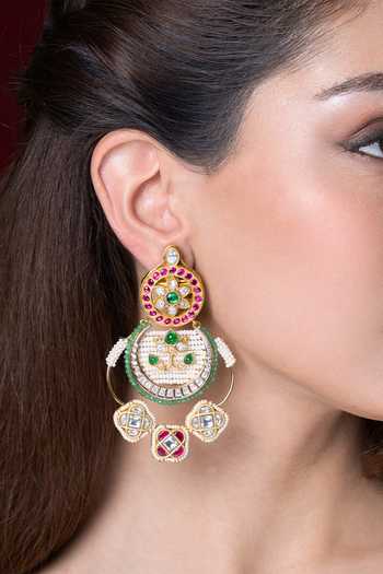 Buy_Joules by Radhika_Gold Plated Ishani Embellished Earrings _at_Aza_Fashions