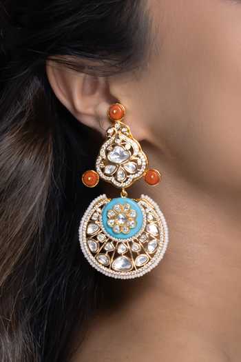Joules by Radhika_Multi Color Sakshi Chandbali Earrings _Online_at_Aza_Fashions