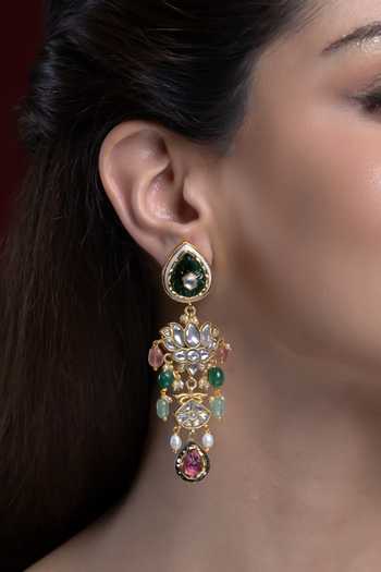 Buy_Joules by Radhika_Multi Color Madhavi Embellished Earrings _at_Aza_Fashions