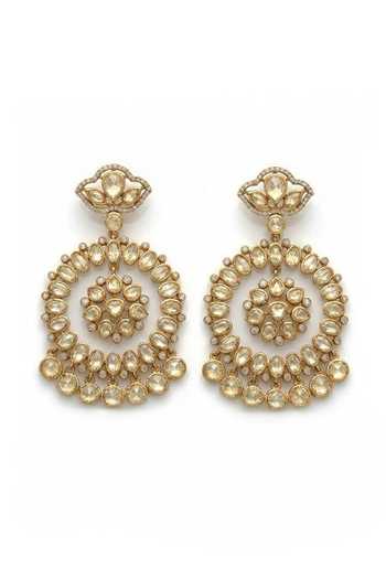 Shop_Joules by Radhika_Gold Plated Lajita Embellished Earrings _at_Aza_Fashions