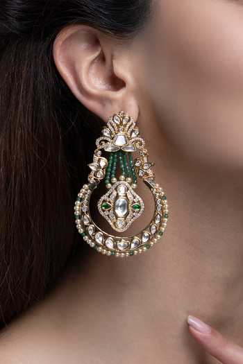 Joules by Radhika_Gold Plated Lavanya Embellished Earrings _Online_at_Aza_Fashions