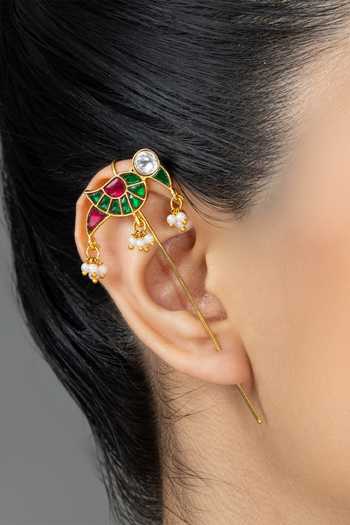 Joules by Radhika_Gold Plated Ravika Pair Of Ear Cuff Earrings _Online_at_Aza_Fashions