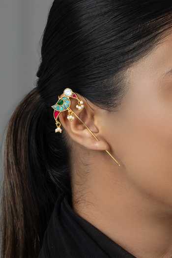Shop_Joules by Radhika_Gold Plated Tavina Pair Of Ear Cuff Earrings _at_Aza_Fashions