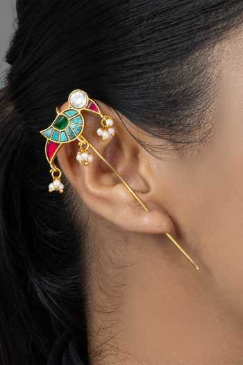 Joules by Radhika_Gold Plated Tavina Pair Of Ear Cuff Earrings _Online_at_Aza_Fashions
